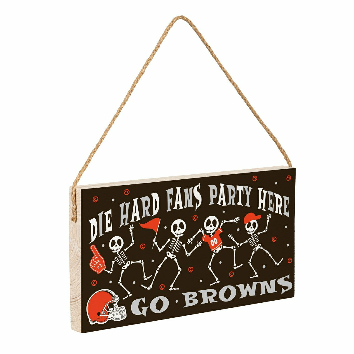 Team Sports America Best Seller - Cleveland Browns Halloween Wood Wall Sign, 6x11