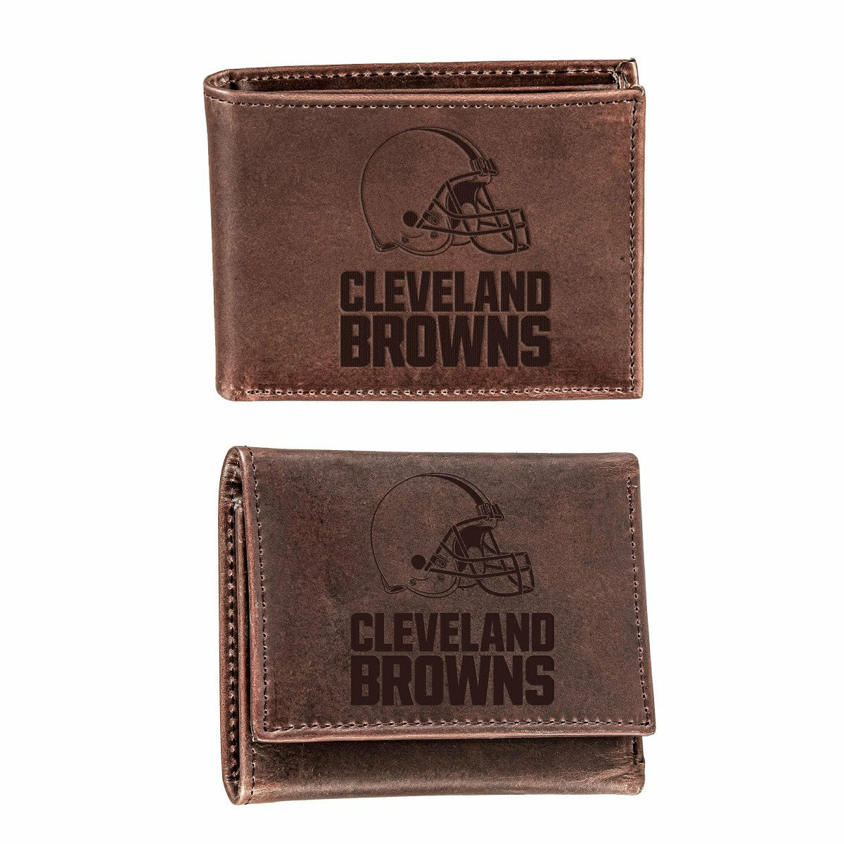 Team Sports America Trending - Cleveland Browns, Bi-Fold and Tri-Fold Wallet Gift Set, Brown