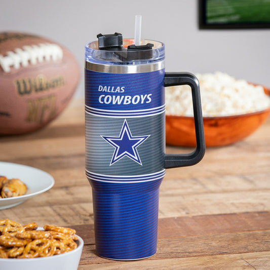 Team Sports America Signature - 40oz Stainless Steel Canyon Cup w/ Straw, Dallas Cowboys