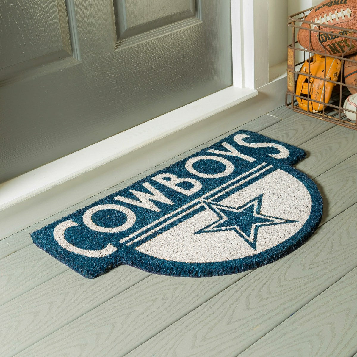Team Sports America Essential - NFL Shaped Coir Door Mat, Cowboys