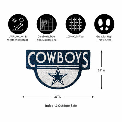 Team Sports America Essential - NFL Shaped Coir Door Mat, Cowboys