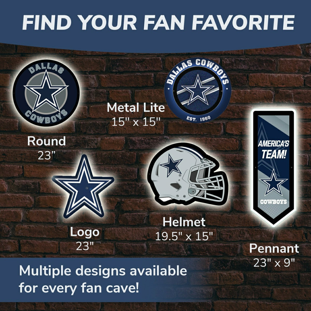 Team Sports America Value - Dallas Cowboys, Metal Lite, Round