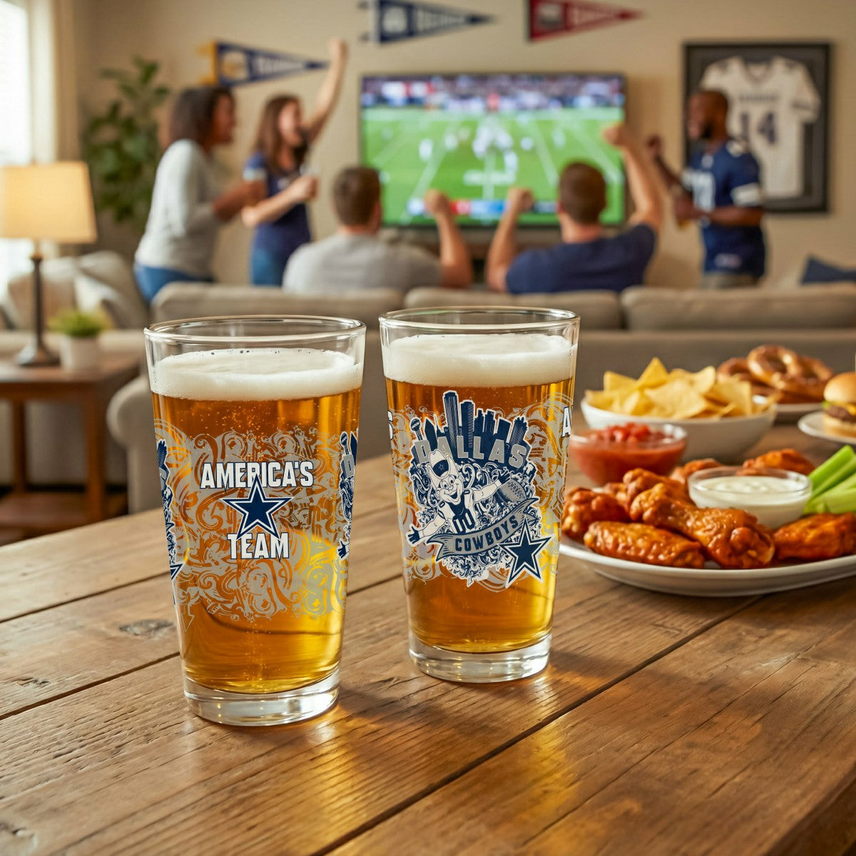 Team Sports America Trending - Dallas Cowboys 16oz Glass pint, Set of 2