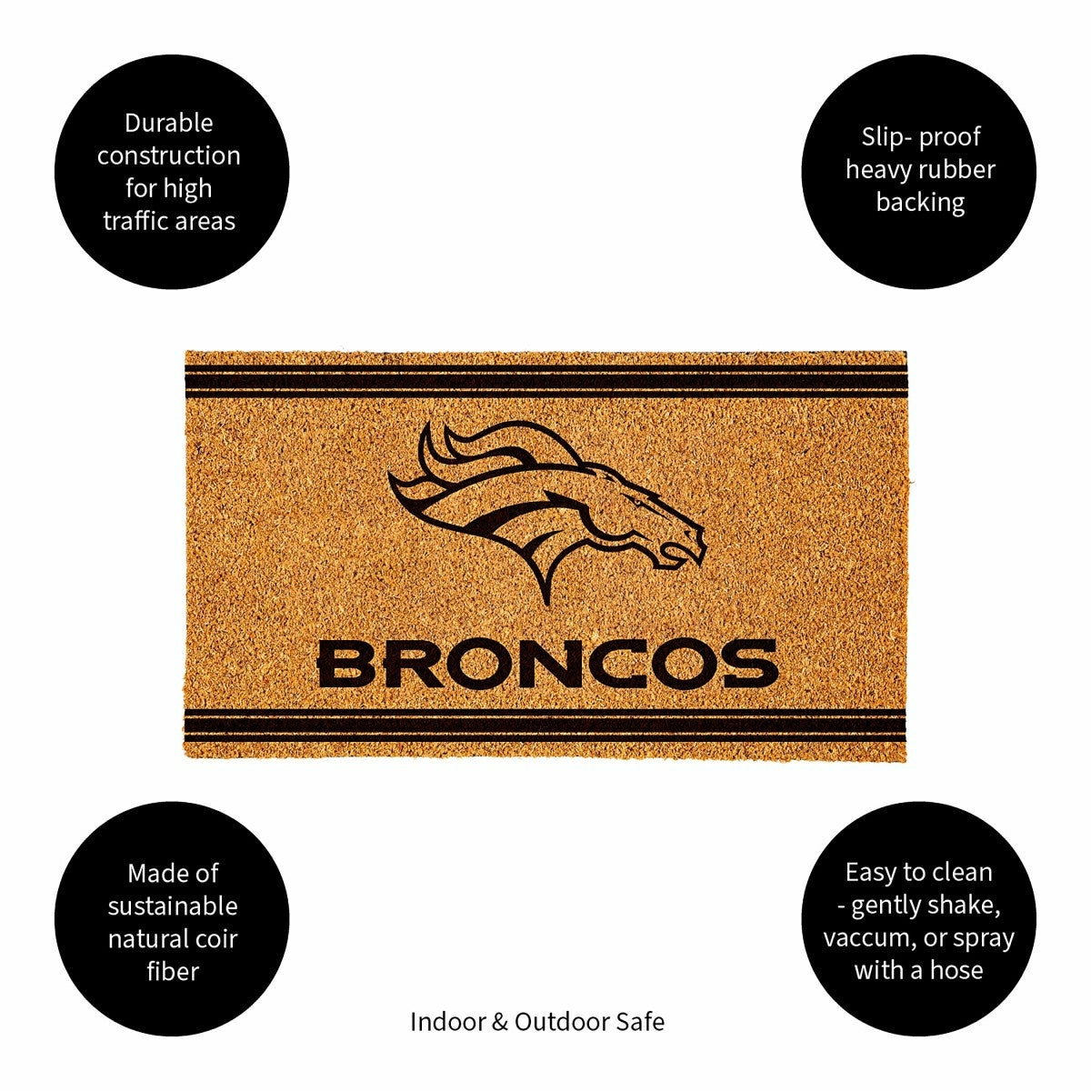 Team Sports America Essential - Denver Broncos, Coir Mat 1C