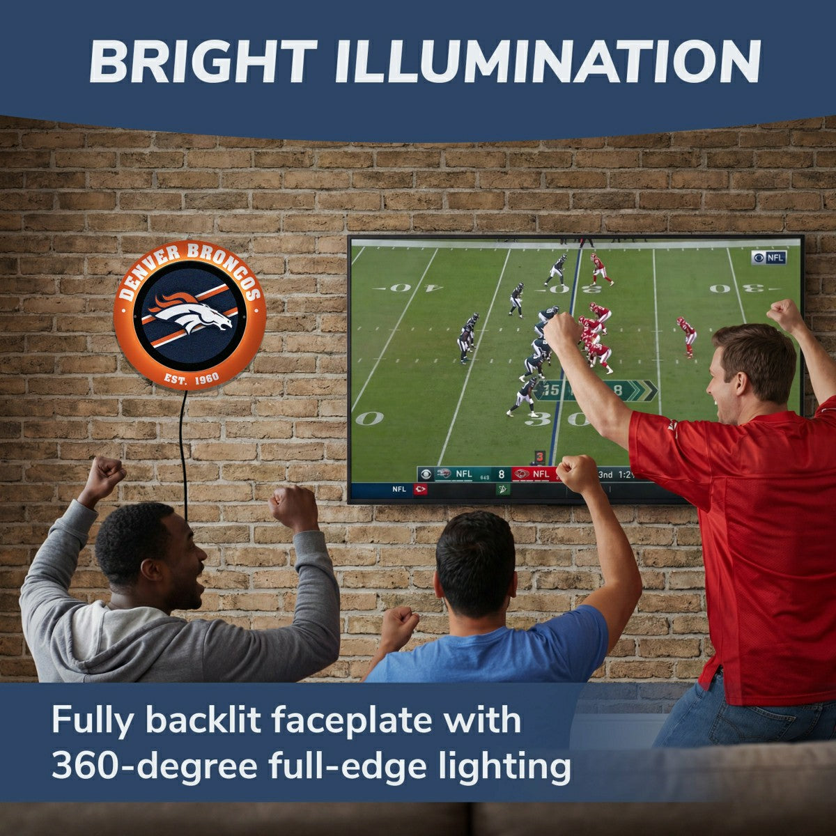 Team Sports America Trending - Denver Broncos, Metal Lite, Round