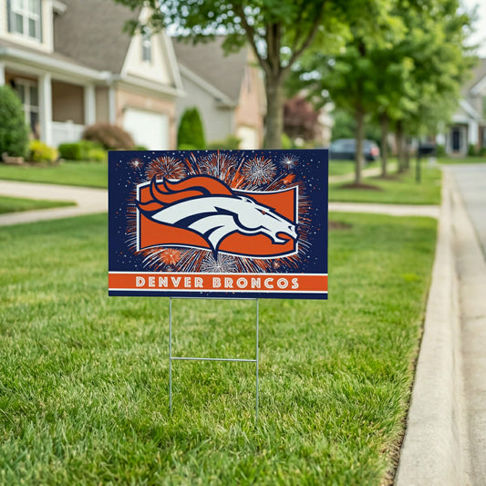 Team Sports America Recommended - Denver Broncos Yard Sign, Patriotic