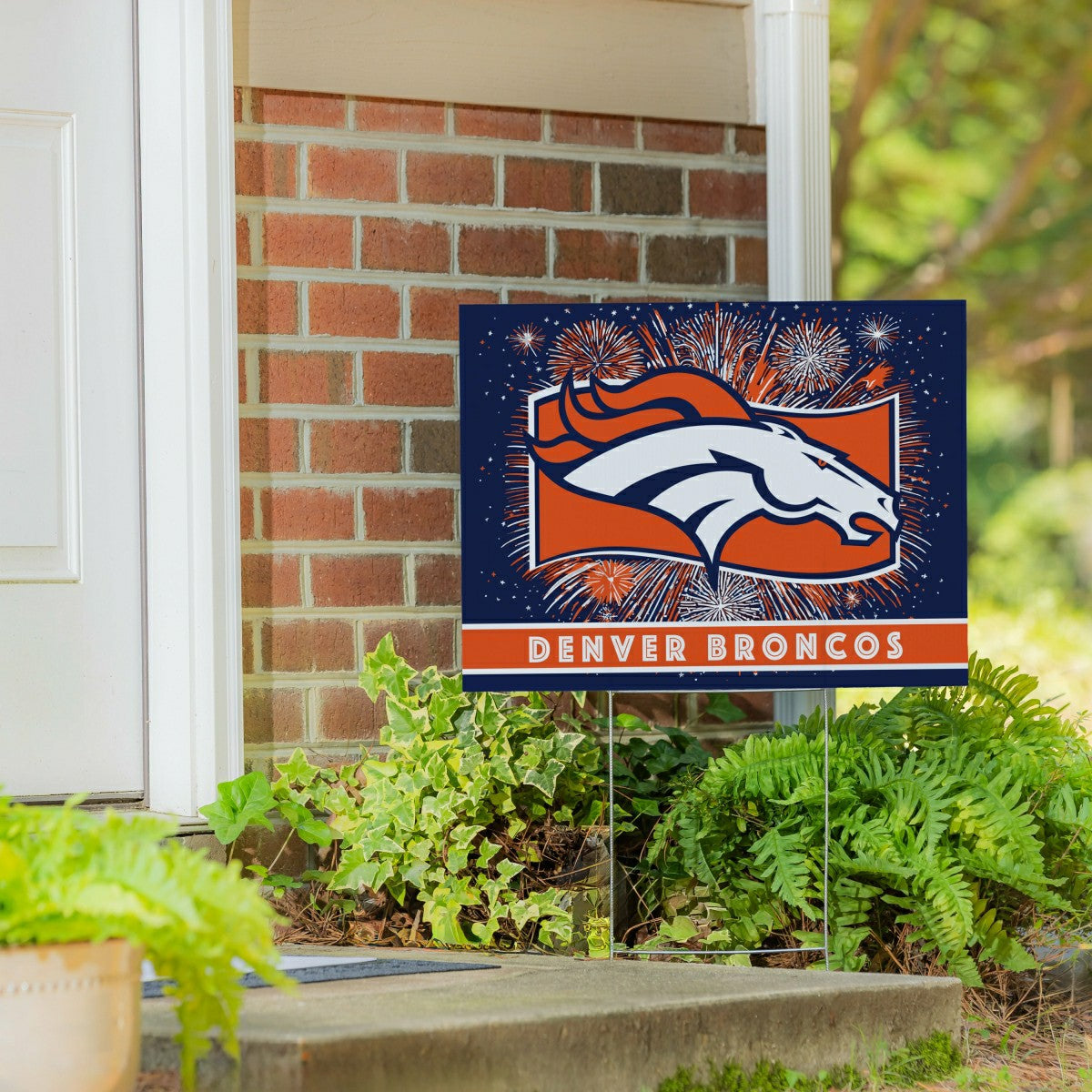 Team Sports America Recommended - Denver Broncos Yard Sign, Patriotic
