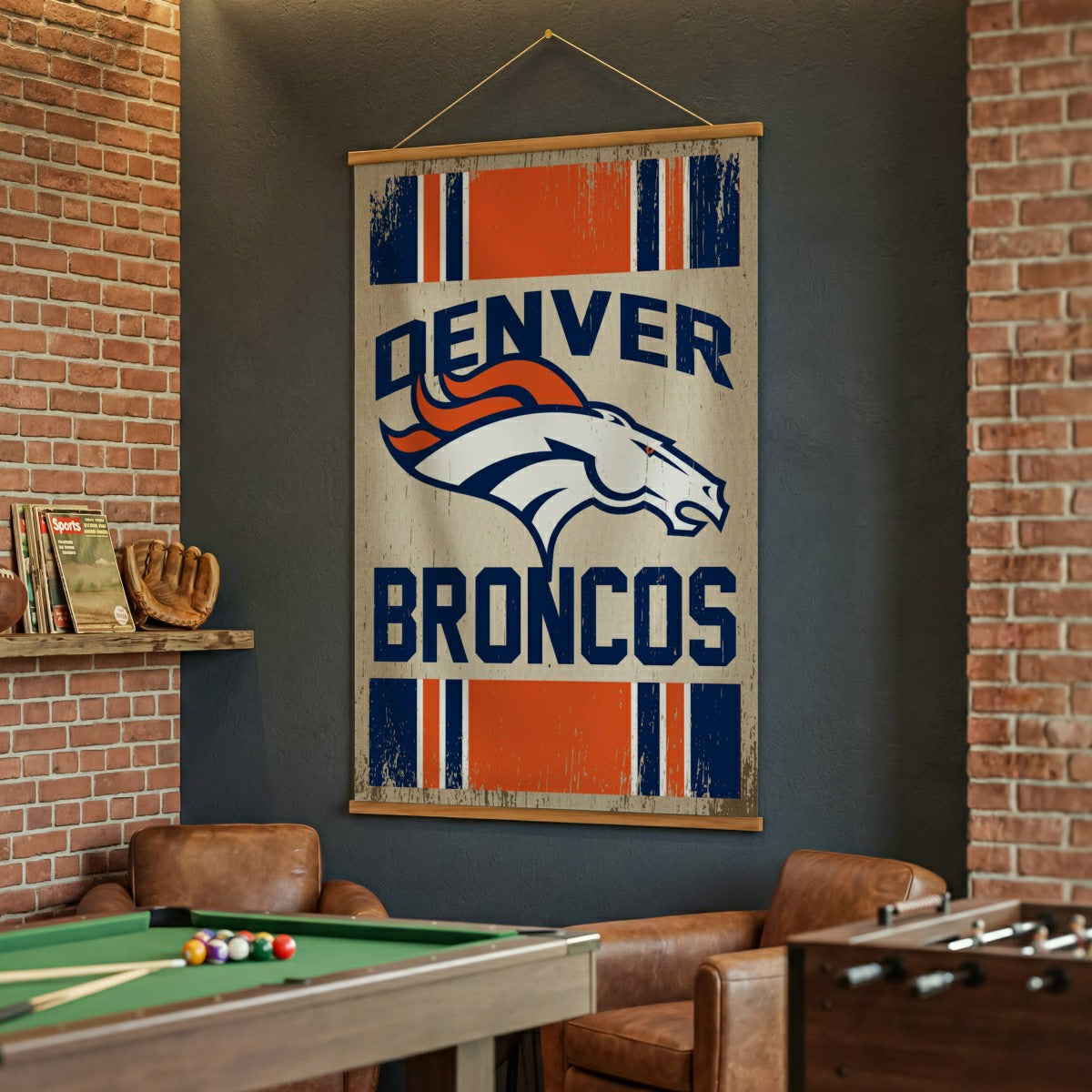 Team Sports America Signature - Denver Broncos, Canvas Wall Tapestry, Large, 54x36