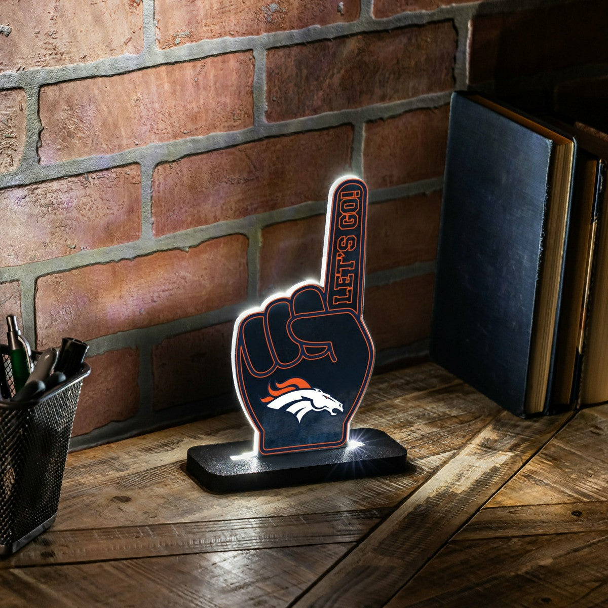 Team Sports America Trending - Denver Broncos NFL Football Foam Finger Desklite LED Decor