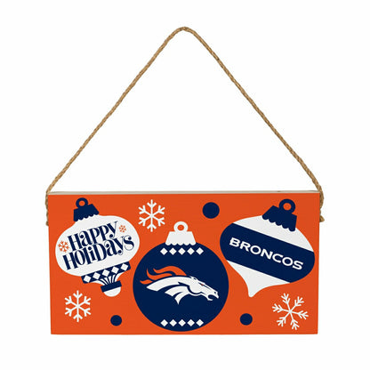 Team Sports America Recommended - Denver Broncos Holiday Wood Wall Sign, 6x11