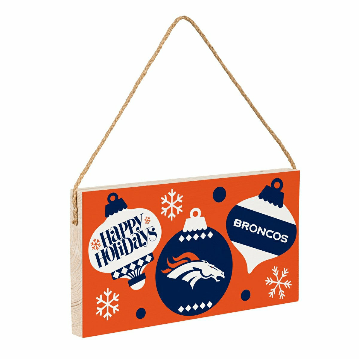 Team Sports America Recommended - Denver Broncos Holiday Wood Wall Sign, 6x11