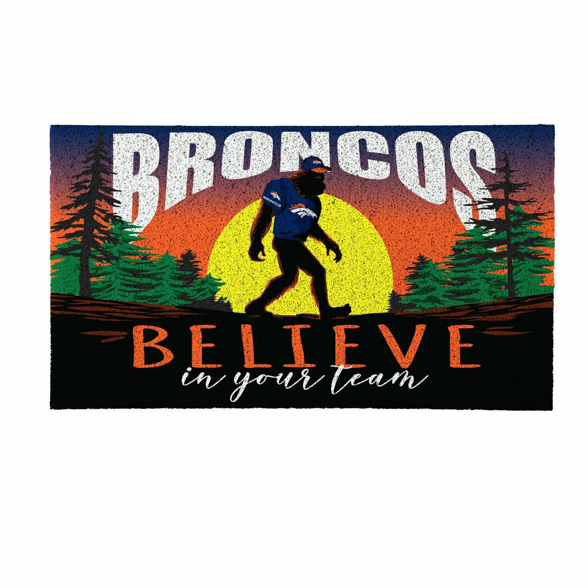 Team Sports America Essential - Denver Broncos Bigfoot PVC Mat, 28"x16"