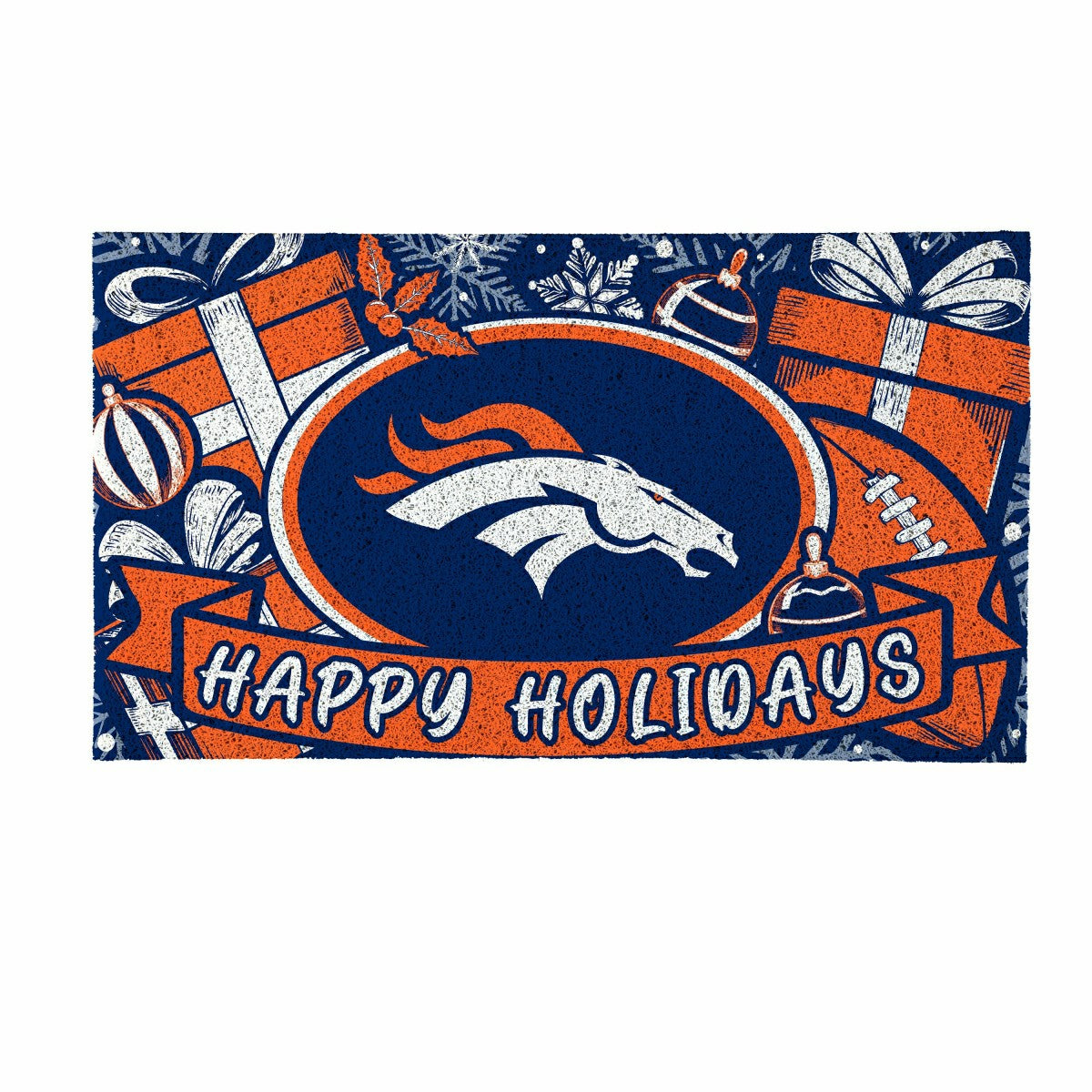 Team Sports America Trending - Denver Broncos Holiday PVC Mat, 28"x16"