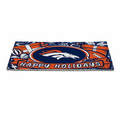 Team Sports America Trending - Denver Broncos Holiday PVC Mat, 28"x16"