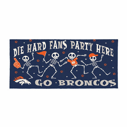 Team Sports America Value - Denver Broncos Flocked Coir Halloween Sassafras Switch Mat, 22"x10"