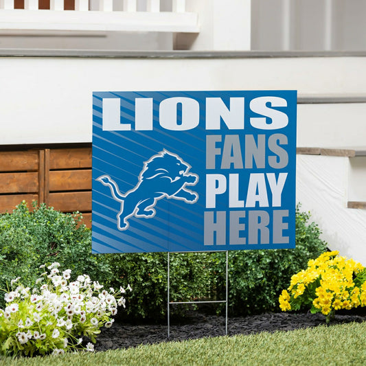 Team Sports America Exclusive - Detroit Lions Coroplast Yard Sign "Fans Play Here"