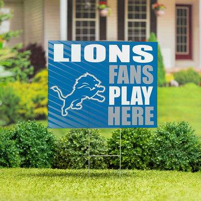 Team Sports America Exclusive - Detroit Lions Coroplast Yard Sign "Fans Play Here"
