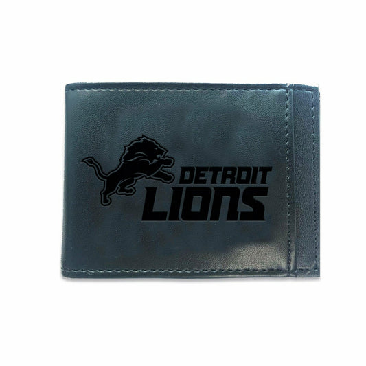 Team Sports America Classic - Front Pocket Wallet w/ RFID Blocking, Detroit Lions, Black