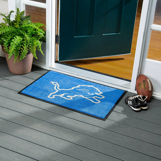 Team Sports America Essential - 2'x3' USA Made Indoor/Outdoor Entryway Mat, Detroit Lions