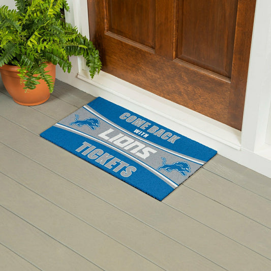 Team Sports America Value - 28" x 16" PVC Trapper Mat, Come Back with Tickets, Detroit Lions