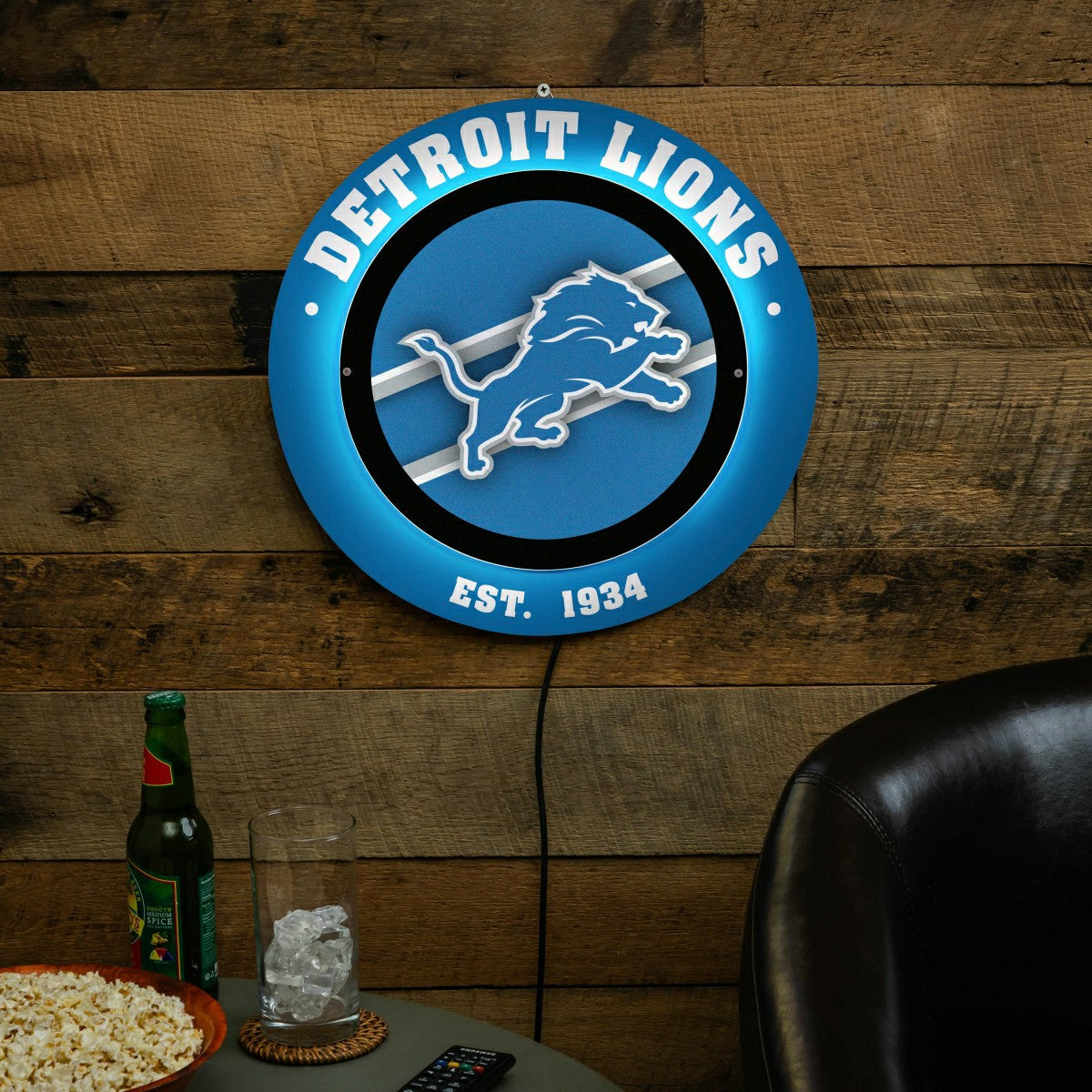 Team Sports America Essential - Detroit Lions, Metal Lite, Round
