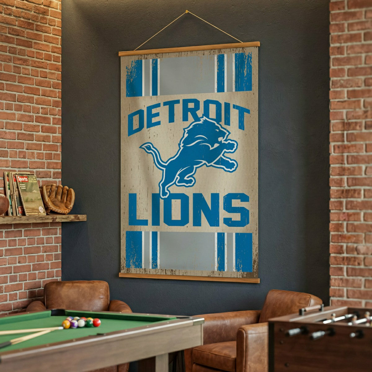 Team Sports America Best Seller - Detroit Lions, Canvas Wall Tapestry, Large, 54x36