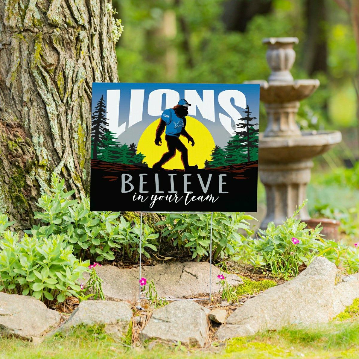 Team Sports America Best Seller - Detroit Lions Yard Sign, Bigfoot