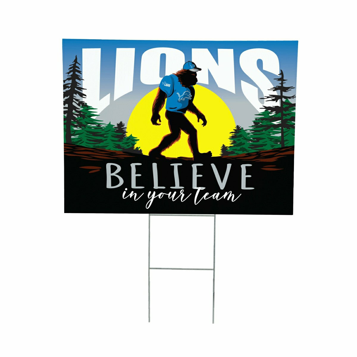 Team Sports America Best Seller - Detroit Lions Yard Sign, Bigfoot