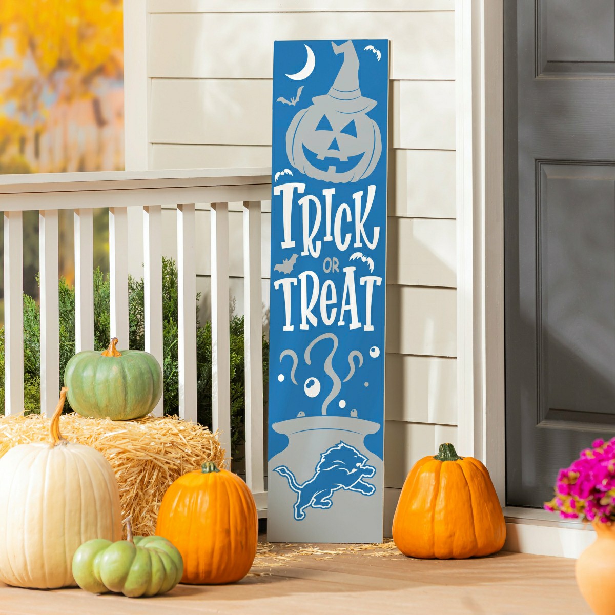 Team Sports America Everyday - Detroit Lions 47" Double Sided Leaner, Halloween