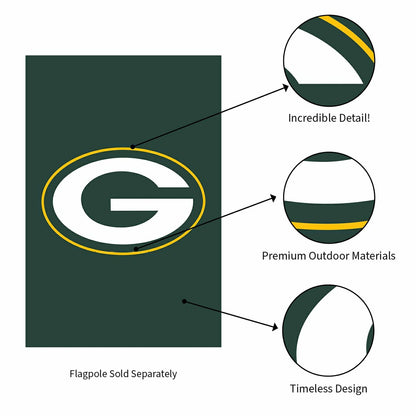 Team Sports America Recommended - Green Bay Packers Applique House Flag