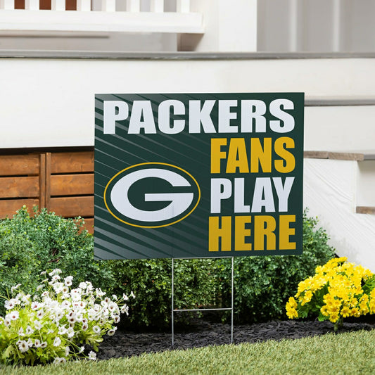 Team Sports America Exclusive - Green Bay Packers Coroplast Yard Sign "Fans Play Here"