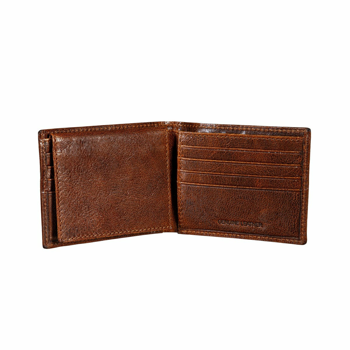 Team Sports America Value - Green Bay Packers, Embossed 100% Genuine Tumbled Leather Passcase Bi-F