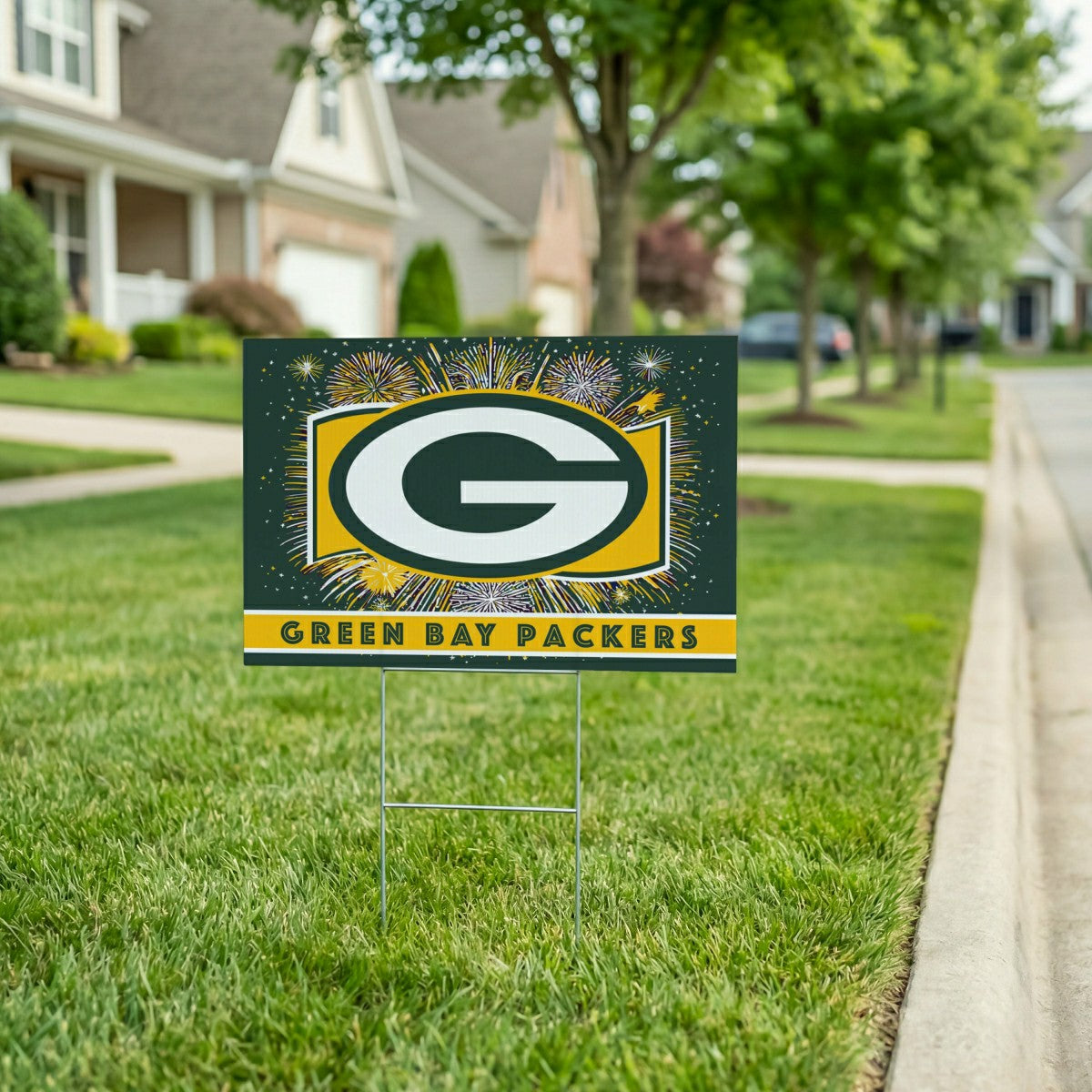 Team Sports America Essential - Green Bay Packers Yard Sign, Patriotic