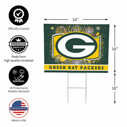 Team Sports America Essential - Green Bay Packers Yard Sign, Patriotic
