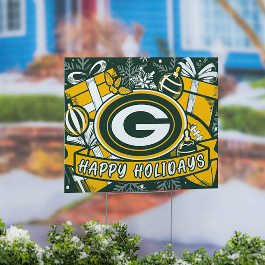 Team Sports America Best Seller - Green Bay Packers Yard Sign, Holiday
