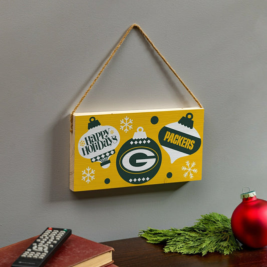 Team Sports America Classic - Green Bay Packers Holiday Wood Wall Sign, 6x11