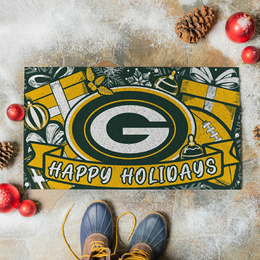 Team Sports America Recommended - Green Bay Packers Holiday PVC Mat, 28"x16"