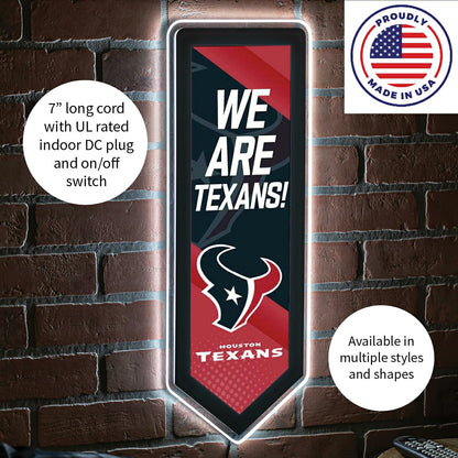 Team Sports America Everyday - LED Wall Decor, Pennant, Houston Texans