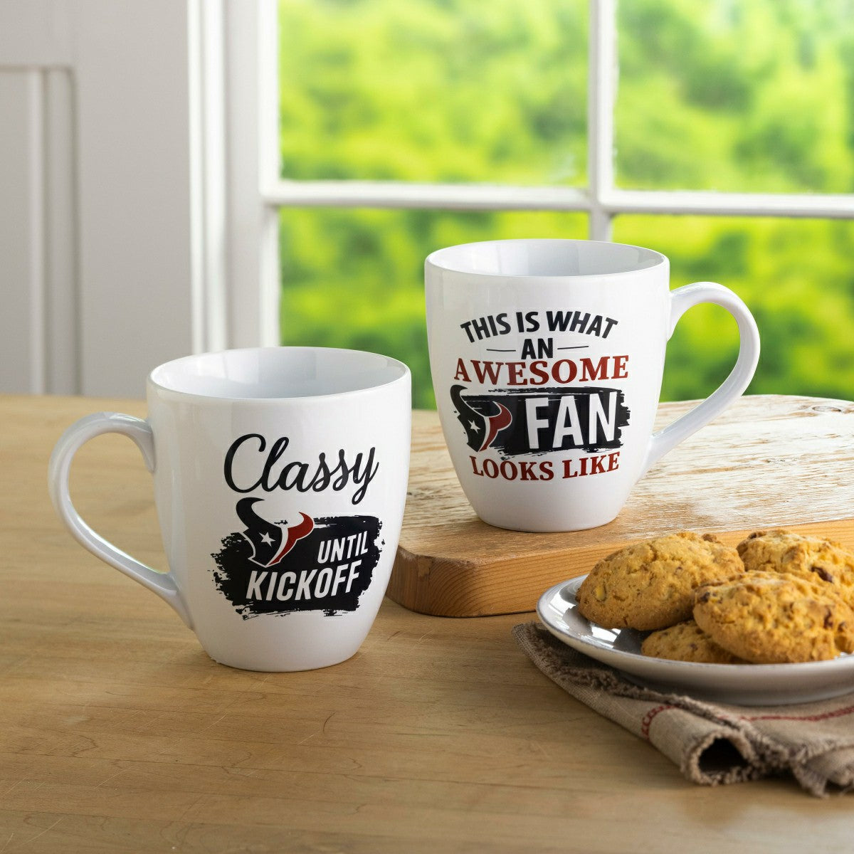 Team Sports America Signature - Houston Texans, Ceramic Cup O'Java 17oz Gift Set
