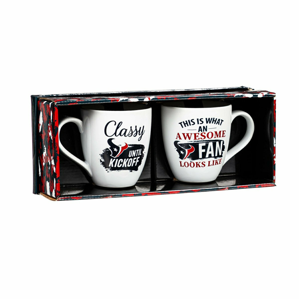 Team Sports America Signature - Houston Texans, Ceramic Cup O'Java 17oz Gift Set