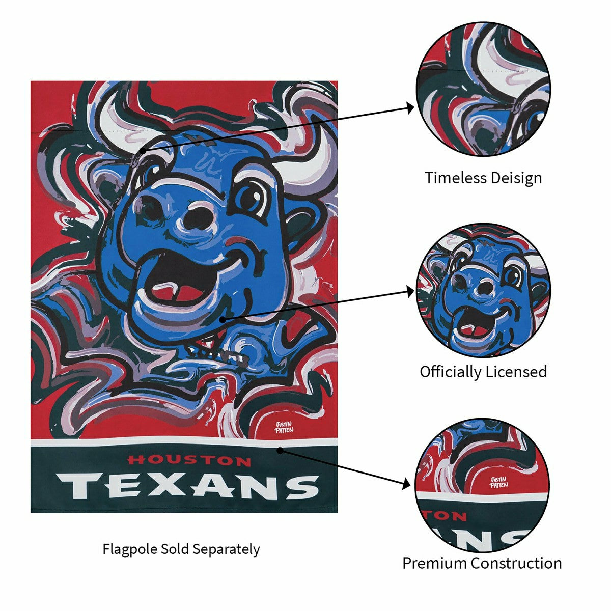 Team Sports America Classic - Houston Texans, Suede GDN Justin Patten