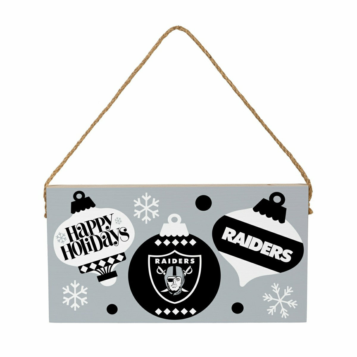 Team Sports America Recommended - Las Vegas Raiders Holiday Wood Wall Sign, 6x11