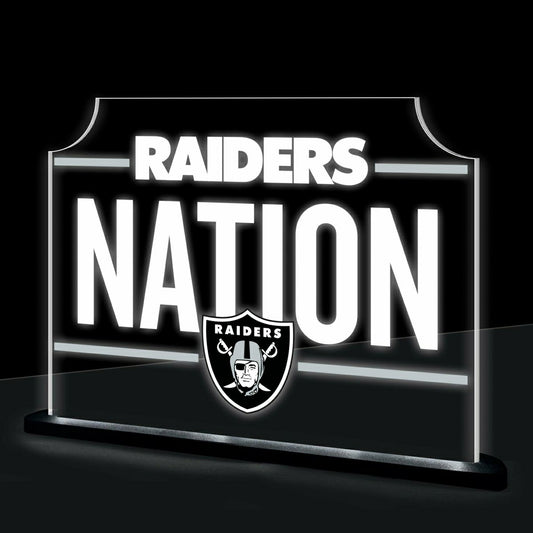Team Sports America Essential - Las Vegas Raiders NFL Football Rectangle Desklite LED Decor
