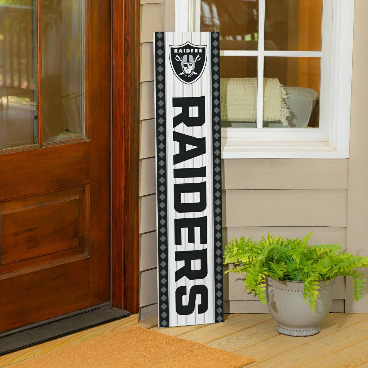 Team Sports America Value - 47" Double Sided Leaner, Las Vegas Raiders, Christmas