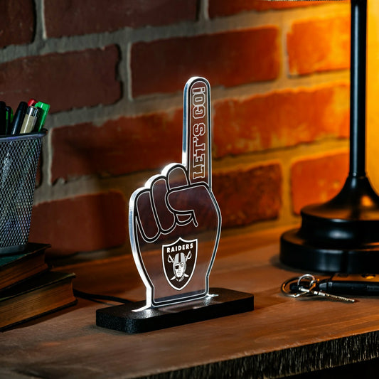 Team Sports America Exclusive - Las Vegas Raiders NFL Football Foam Finger Desklite LED Decor