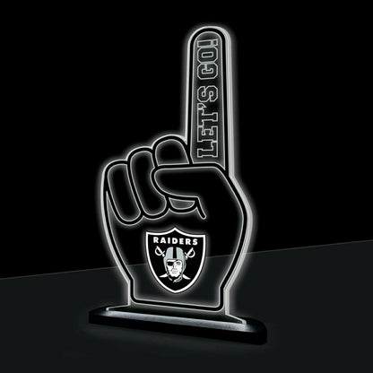 Team Sports America Exclusive - Las Vegas Raiders NFL Football Foam Finger Desklite LED Decor