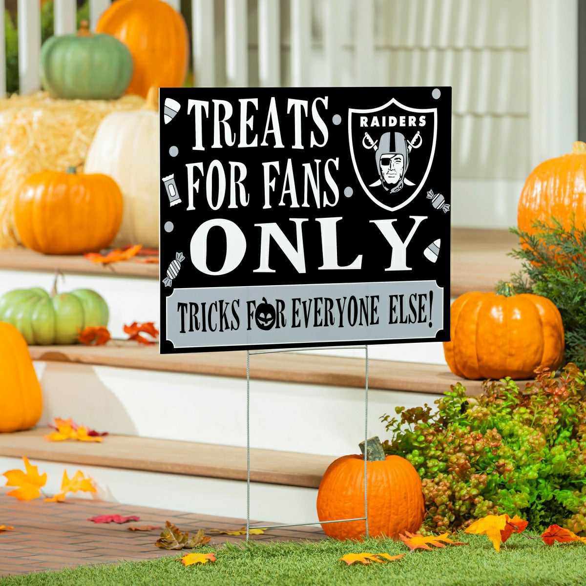 Team Sports America Trending - Las Vegas Raiders Yard Sign, Halloween Treats for Fans