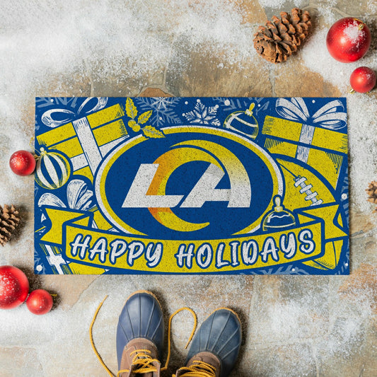 Team Sports America Exclusive - Los Angeles Rams Holiday PVC Mat, 28"x16"