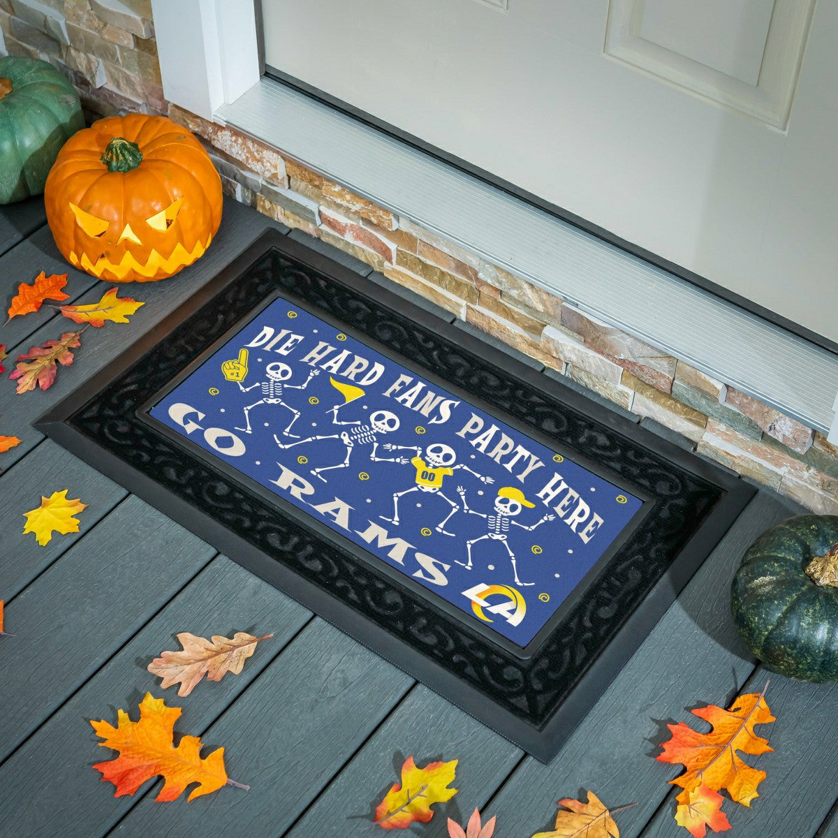 Team Sports America Value - Los Angeles Rams Flocked Coir Halloween Sassafras Switch Mat, 22"x10"
