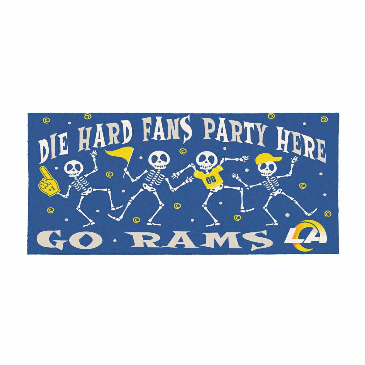 Team Sports America Value - Los Angeles Rams Flocked Coir Halloween Sassafras Switch Mat, 22"x10"